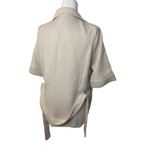 NWT Anthropologie Bishop + Young belted Ivory tweed jacket - Medium - Picture 6 of 11